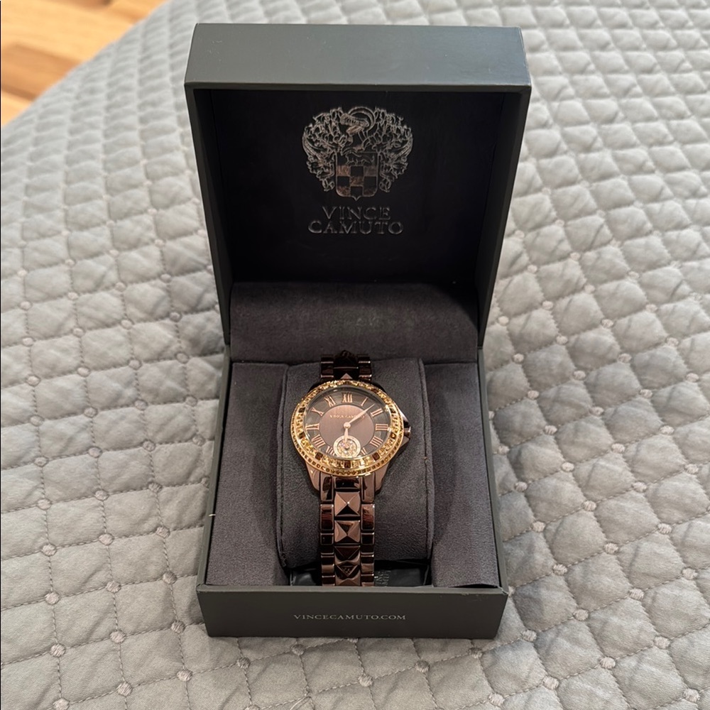 Vince Camuto Brown and Gold Watch